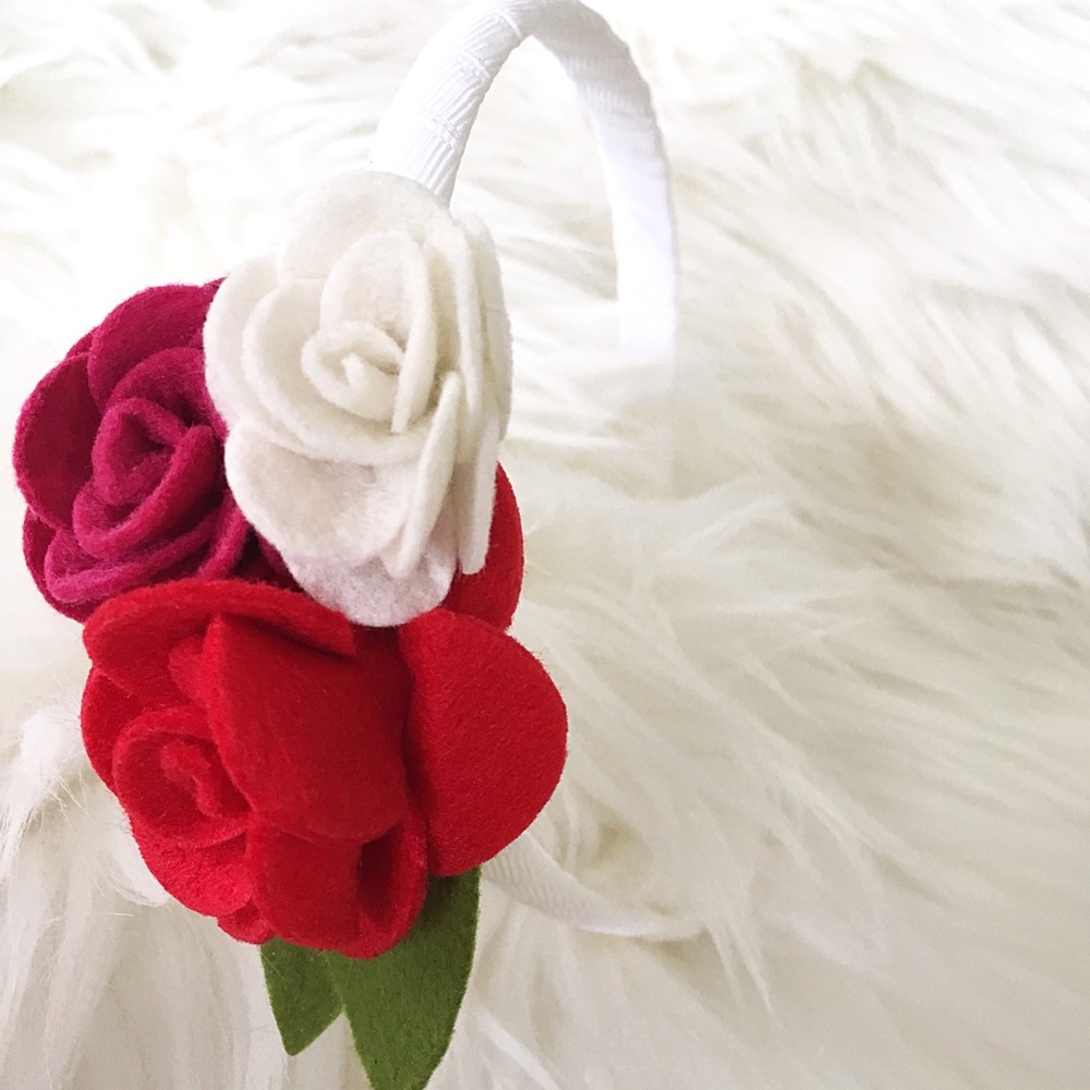 NEW! Girls Trio Flower Hard Headband